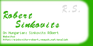 robert sinkovits business card